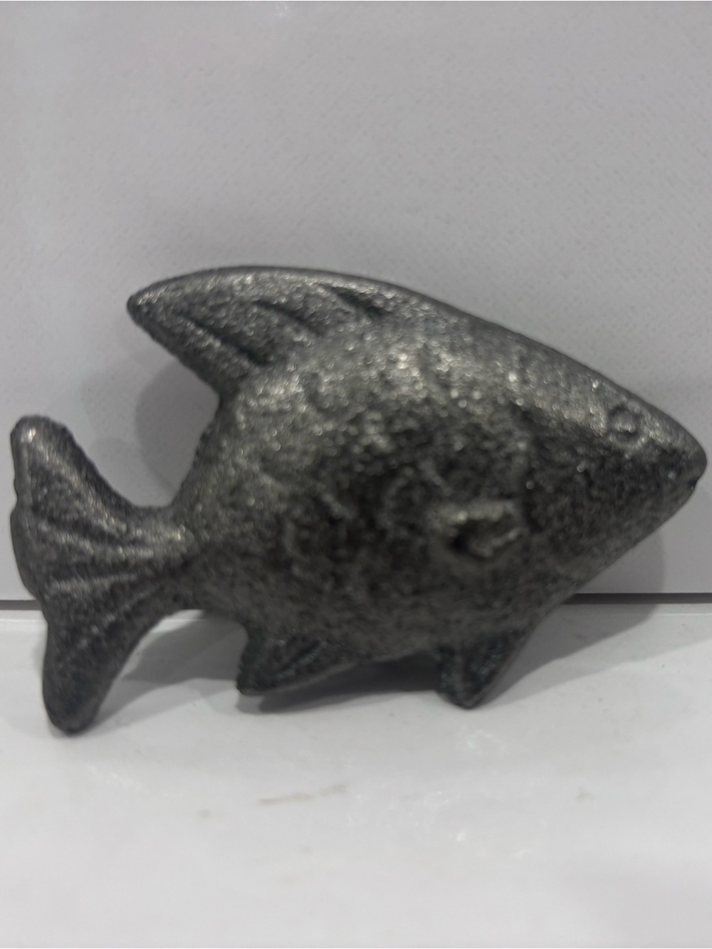 Vintage Cast Iron Fish Paperweight Small Nautical Desk Decor Figurine 2.5”
